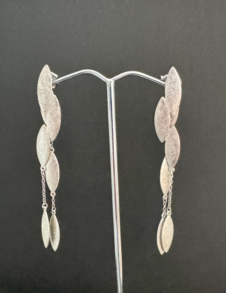 Ohrstecker 925 Silber mit Plättchen in Navettform